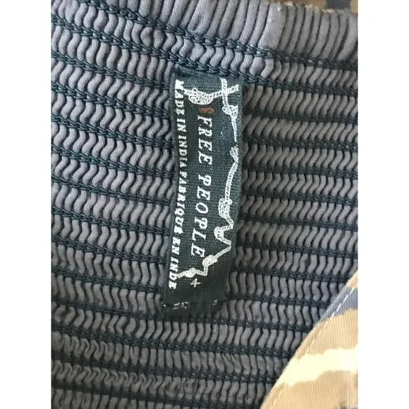 Free People Beige Blue Striped Sleeveless Mini Dress Womens 4 - Picture 10 of 11